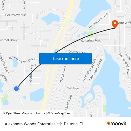 Alexandra Woods  Enterprise to Deltona, FL map