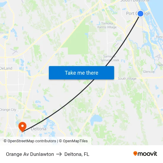 Orange Av  Dunlawton to Deltona, FL map