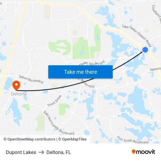 Dupont Lakes to Deltona, FL map