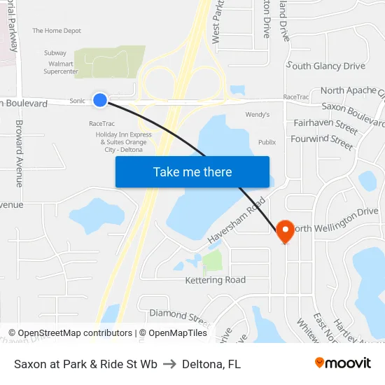Saxon at Park & Ride St Wb to Deltona, FL map