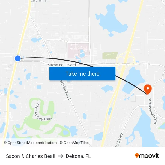 Saxon & Charles Beall to Deltona, FL map