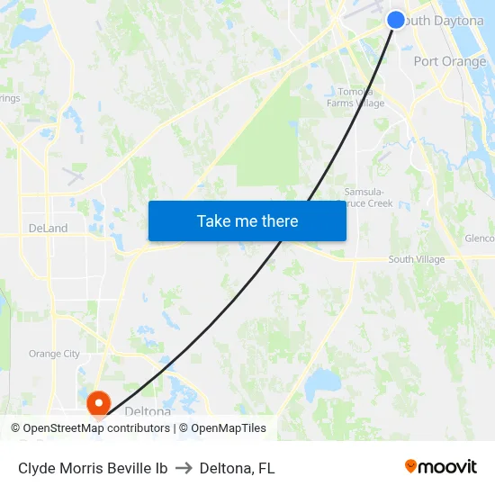 Clyde Morris   Beville Ib to Deltona, FL map