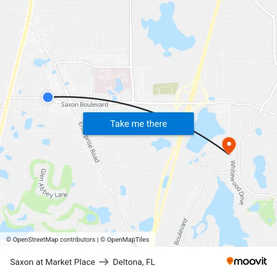 Saxon at Market Place to Deltona, FL map