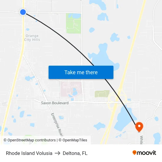 Rhode Island  Volusia to Deltona, FL map