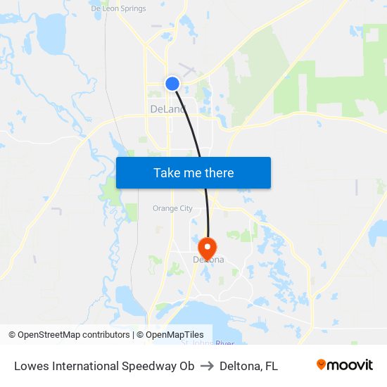 Lowes  International Speedway  Ob to Deltona, FL map