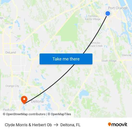 Clyde Morris & Herbert Ob to Deltona, FL map