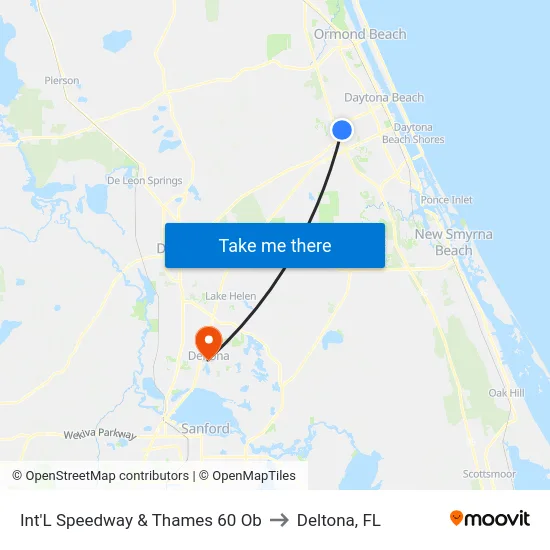 Int'L Speedway & Thames 60 Ob to Deltona, FL map