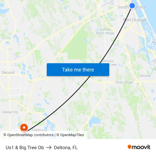 Us1 & Big Tree Ob to Deltona, FL map