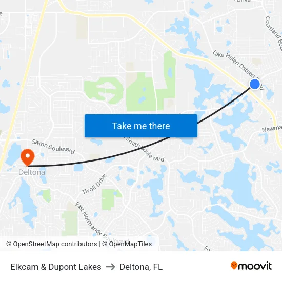 Elkcam & Dupont Lakes to Deltona, FL map