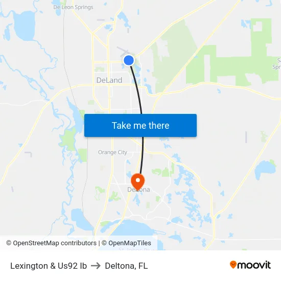 Lexington & Us92 Ib to Deltona, FL map