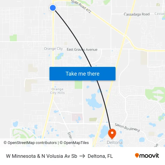 W Minnesota & N Volusia Av Sb to Deltona, FL map
