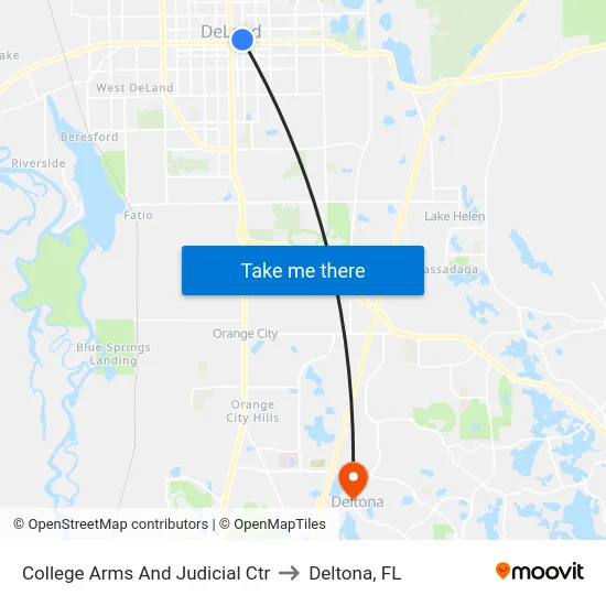 College Arms And Judicial Ctr to Deltona, FL map