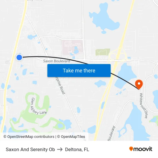 Saxon And Serenity Ob to Deltona, FL map