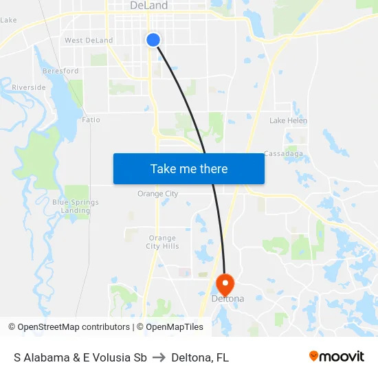 S Alabama & E Volusia Sb to Deltona, FL map