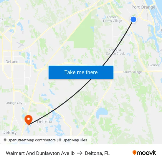 Walmart And Dunlawton Ave Ib to Deltona, FL map