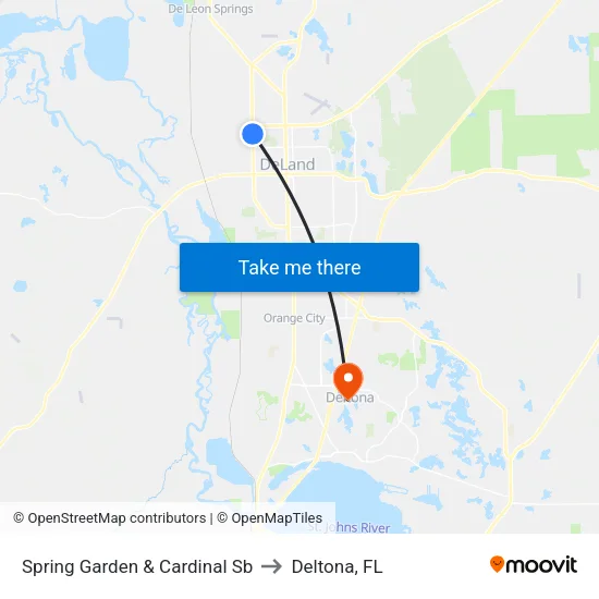 Spring Garden & Cardinal Sb to Deltona, FL map