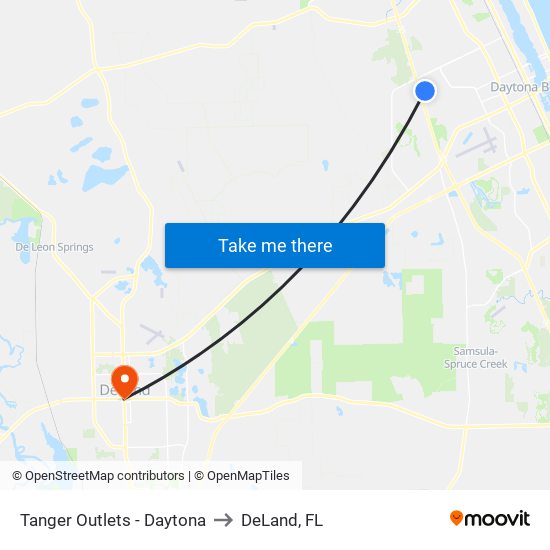 Tanger Outlets - Daytona to DeLand, FL map