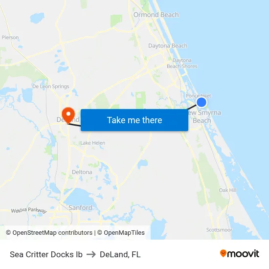 Sea Critter Docks  Ib to DeLand, FL map