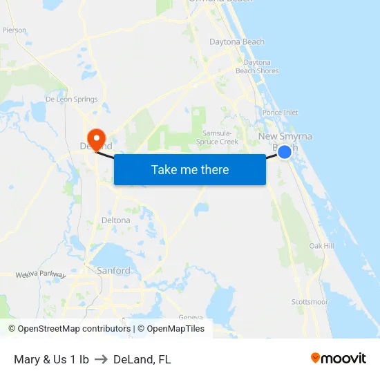 Mary & Us 1 Ib to DeLand, FL map