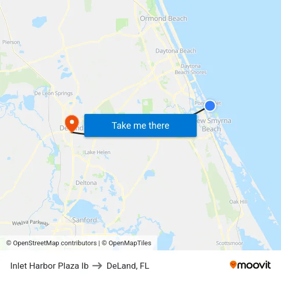 Inlet Harbor Plaza Ib to DeLand, FL map