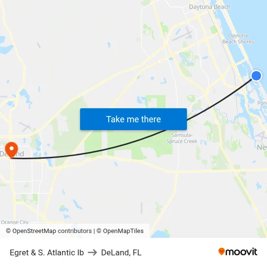 Egret & S. Atlantic Ib to DeLand, FL map