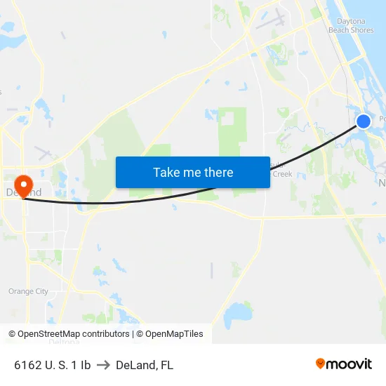 6162 U. S. 1 Ib to DeLand, FL map