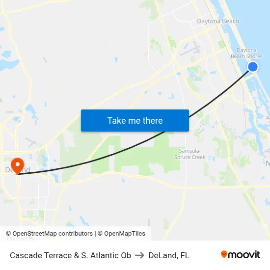 Cascade Terrace & S. Atlantic Ob to DeLand, FL map