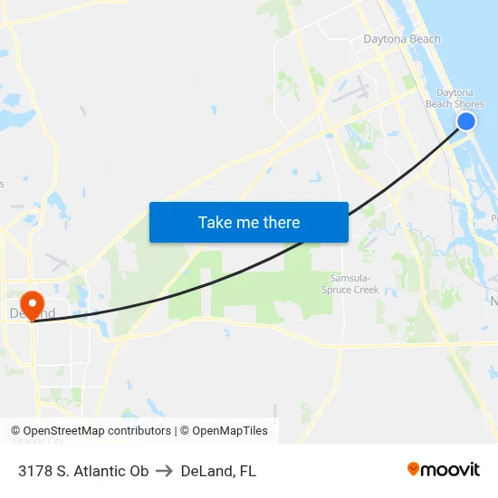 3178 S. Atlantic Ob to DeLand, FL map