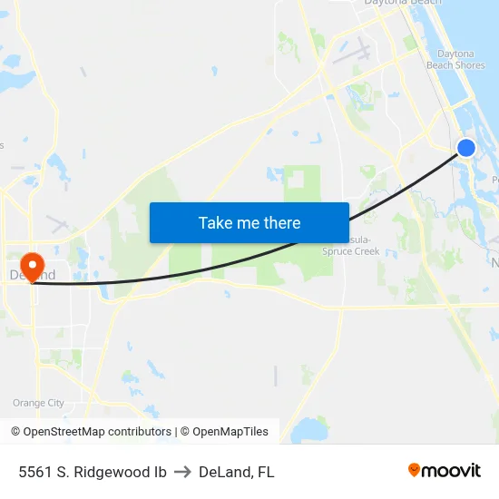 5561 S. Ridgewood Ib to DeLand, FL map