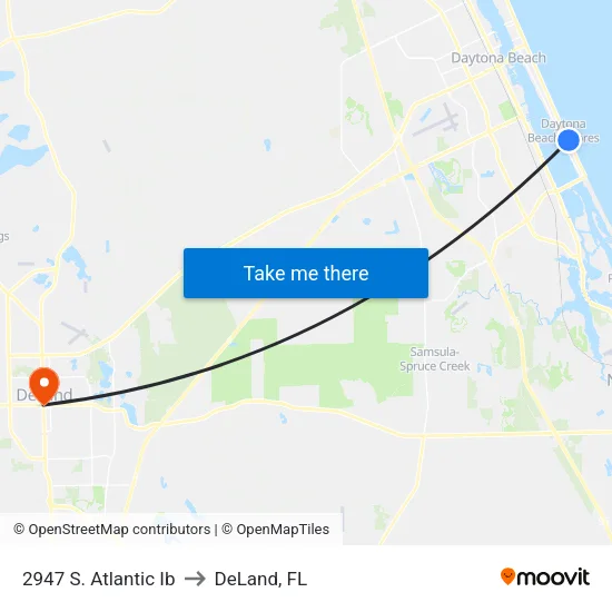 2947 S. Atlantic Ib to DeLand, FL map