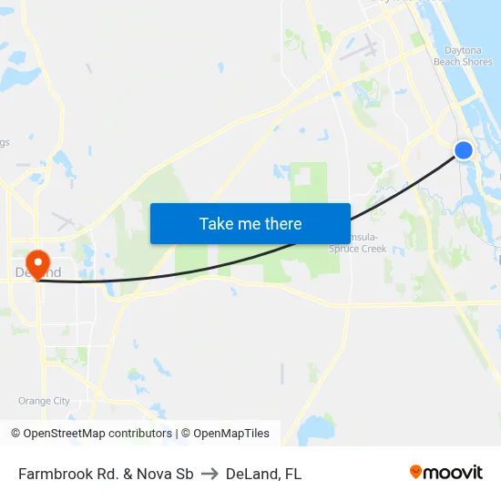 Farmbrook Rd. &  Nova Sb to DeLand, FL map