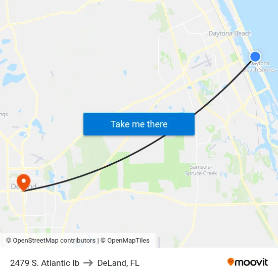 2479 S. Atlantic Ib to DeLand, FL map