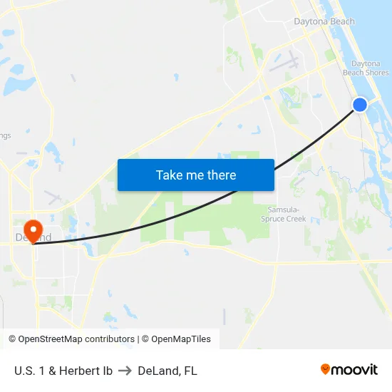 U.S. 1 & Herbert Ib to DeLand, FL map