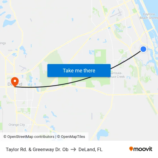 Taylor Rd. & Greenway Dr. Ob to DeLand, FL map
