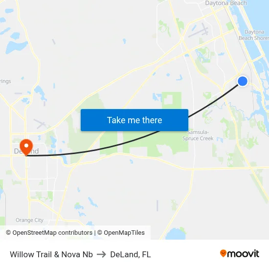Willow Trail & Nova Nb to DeLand, FL map