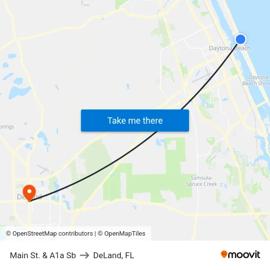 Main St. & A1a  Sb to DeLand, FL map