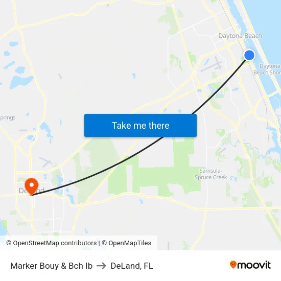 Marker Bouy & Bch Ib to DeLand, FL map