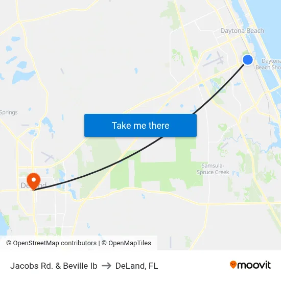 Jacobs Rd. & Beville Ib to DeLand, FL map