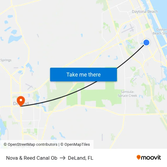 Nova & Reed Canal Ob to DeLand, FL map