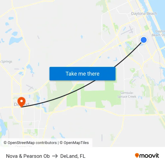 Nova & Pearson Ob to DeLand, FL map