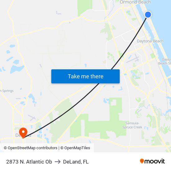 2873 N. Atlantic Ob to DeLand, FL map