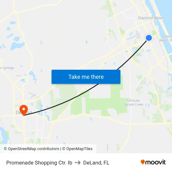 Promenade Shopping Ctr. Ib to DeLand, FL map