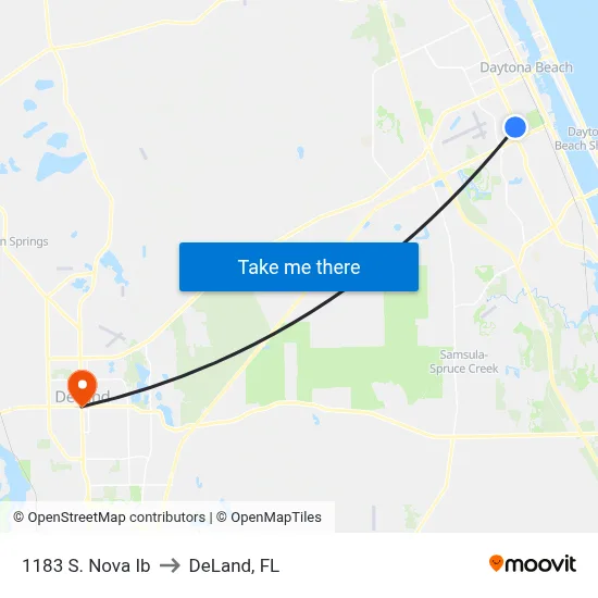 1183 S. Nova Ib to DeLand, FL map
