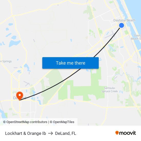 Lockhart & Orange Ib to DeLand, FL map
