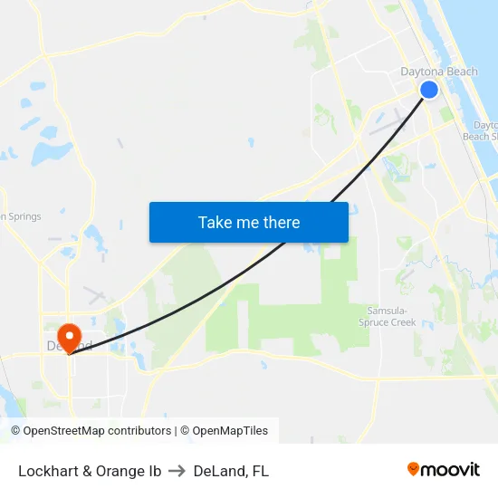 Lockhart & Orange Ib to DeLand, FL map