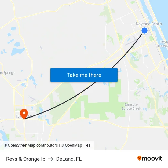 Reva & Orange Ib to DeLand, FL map