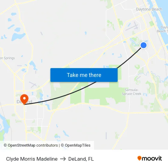 Clyde Morris  Madeline to DeLand, FL map