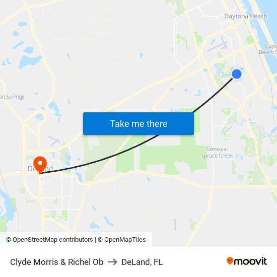 Clyde Morris & Richel Ob to DeLand, FL map