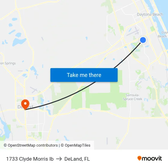 1733 Clyde Morris Ib to DeLand, FL map