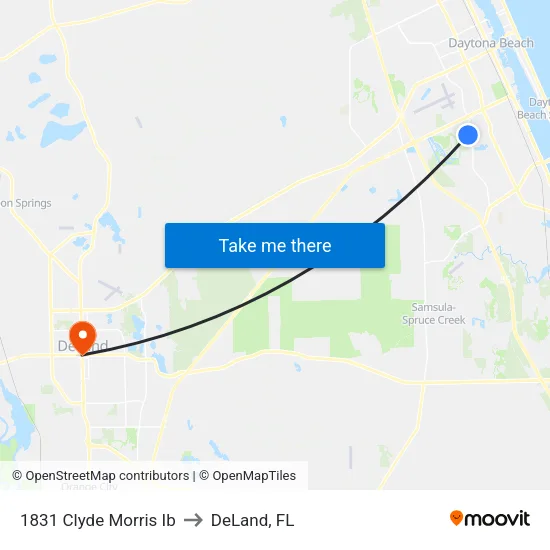 1831 Clyde Morris Ib to DeLand, FL map